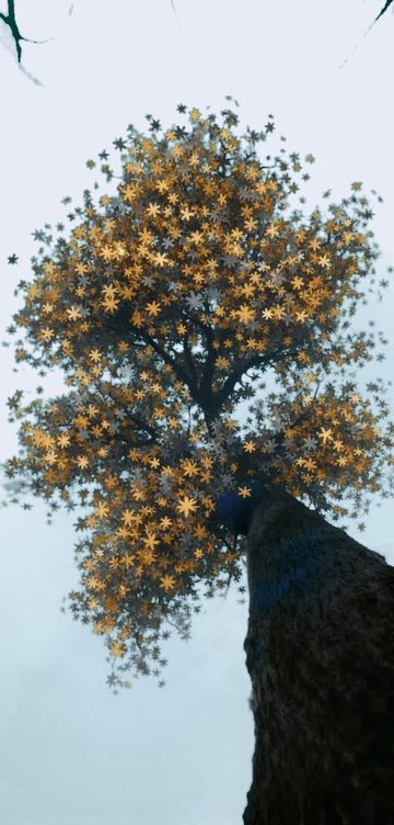 Дерево BizOpsDev321 — живой фрактал с золотыми звёздочками